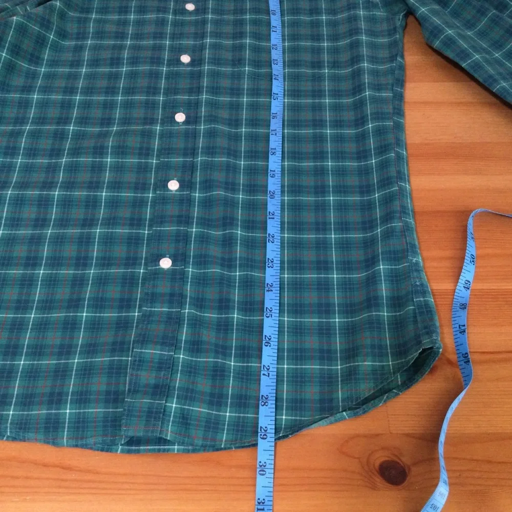 J.Crew Men's Slim Green Plaid Stretch Button Up Long Sleeve Shirt Size S